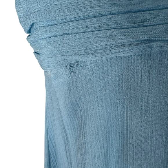 Alice + Olivia Holly Asymmetric Maxi Dress Tiered Ruffle Party Cocktail Blue 6 - Picture 10 of 14